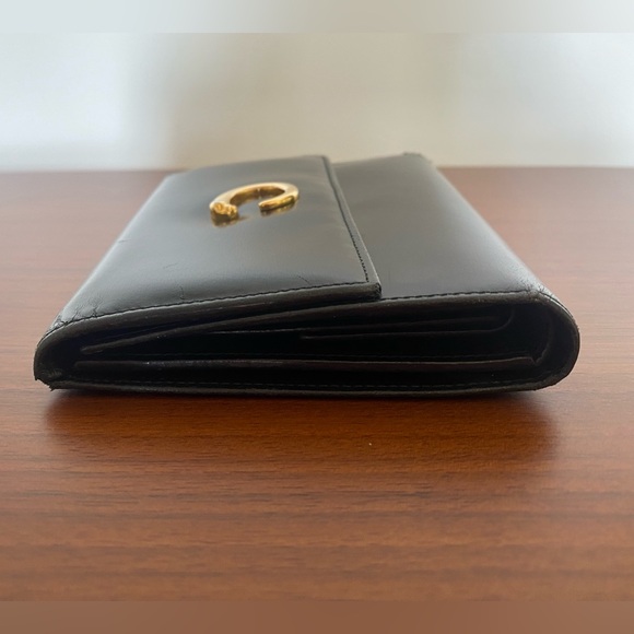 Cartier Black Leather and Gold Panthere Trifold Wallet - Picture 2 of 15